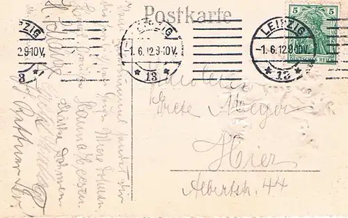 AK Nikolaigymnasium Leipzig. Doctrina. Virtus. Pietas! ca. 1912, Postkarte. 1912