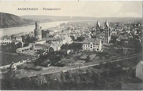 AK Andernach-Totalansicht. ca. 1911, Postkarte. Ca. 1911, Verlag Fritz Guzmann