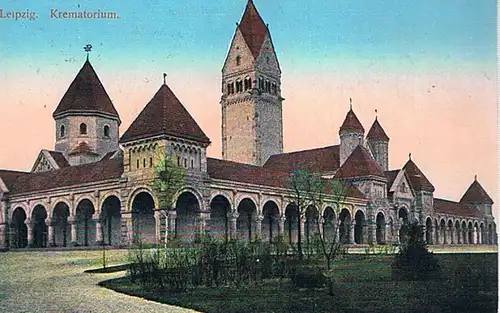 AK Leipzig. Krematorium. ca. 1916, Postkarte. 1916, gebraucht, gut
