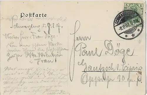 AK Schwarzburg. Blick vom Trippstein. ca. 1907, Postkarte. Serien Nr, ca. 1907
