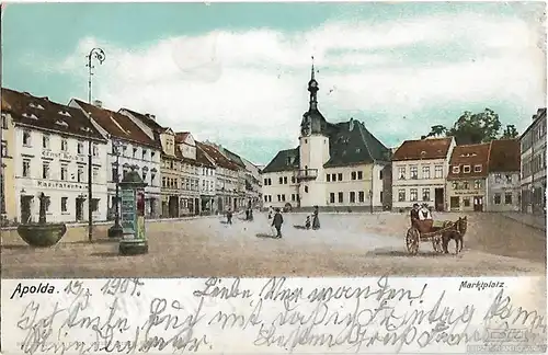 AK Apolda. Marktplatz. ca. 1904, Postkarte. Ca. 1904, Verlag Ottmar Zieher