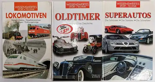 3 Bücher: Lokomotiven, Oldtimer, Superautos. Pocaterra, Wendtlandt, Nicholls