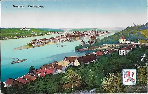 AK Passau. Totalansicht. ca. 1925, Postkarte. Serien Nr, ca. 1925