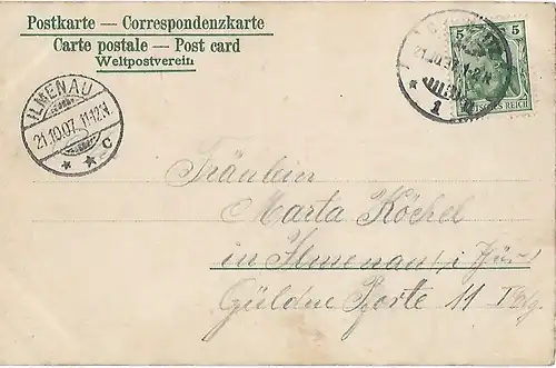AK Gruss aus Chemnitz. ca. 1907, Postkarte. Ca. 1907, Verlag Ottmar Zieher