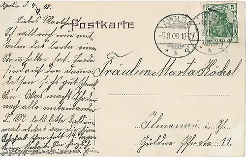 AK Apolda. ca. 1908, Postkarte. Serien Nr, ca. 1908, Verlag Walkhoff & Hinze