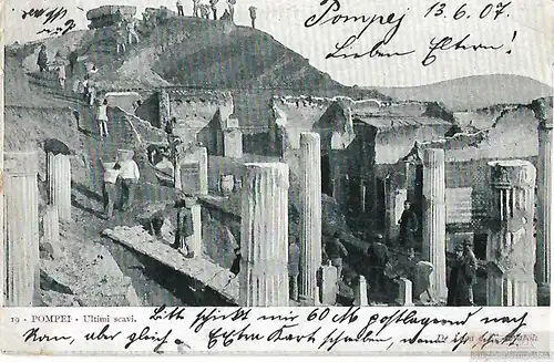 AK Pompei. Ultimi scavi. ca. 1907, Postkarte. Ca. 1907, gebraucht, gut