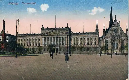 AK Leipzig. Universität. ca, Postkarte. 1921, gebraucht, gut