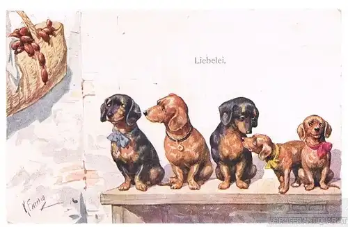 AK Liebelei (Hunde), Postkarte. B.K.W.I. 706-5, ca. 1913, gebraucht, gut
