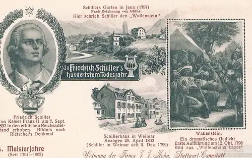 AK Zu Schiller's hundertstem Todesjahr. 4. Meisterjahre, Postkarte