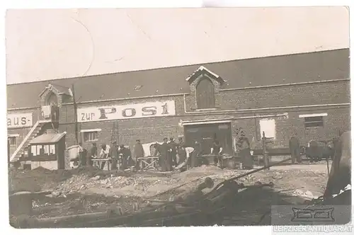 AK Bauarbeiten und Bauarbeiter (zur Post). ca. 1915, Postkarte, gebraucht, gut