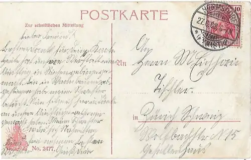 AK Riesengebirge. Der Kynast vom Höllengrunde. ca. 1908, Postkarte. Serien Nr