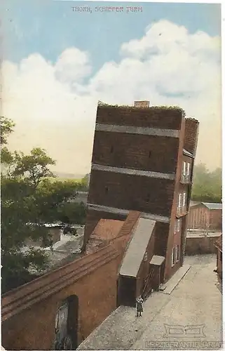 AK Thorn. Schiefer Turm. ca. 1913, Postkarte. Serien Nr, ca. 1913
