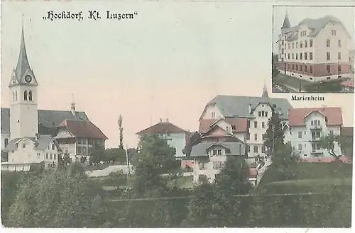 AK Hochdorf Kt. Luzern. Marienheim. ca. 1908, Postkarte. Serien Nr, ca. 1908