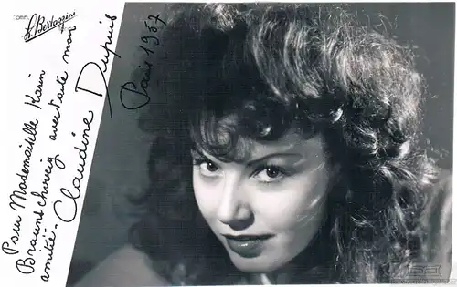 Claudine Dupuis. Autogrammkarte. Signiert. 1957, Autogrammkarte, gebraucht, gut
