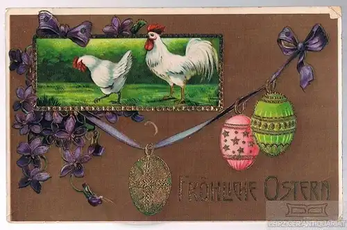 AK Fröhliche Ostern, Postkarte. Osterkarte. Ser. 7813, ca. 1910, gebraucht, gut