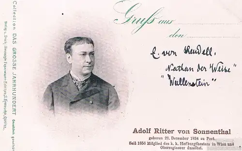 AK Adolf Ritter von Sonnenthal, Postkarte. Serie B. No. 22, gebraucht, gut