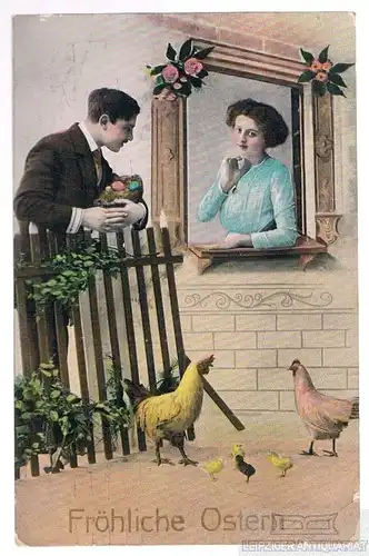 AK Fröhliche Ostern, Postkarte. Osterkarte, ca. 1912, gebraucht, gut