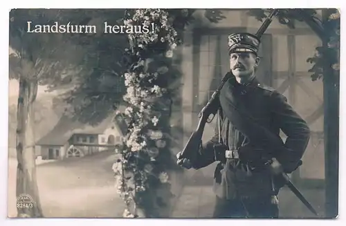 AK Landsturm heraus! Postkarte, ca. 1915, gebraucht, gut, Militär, Krieg