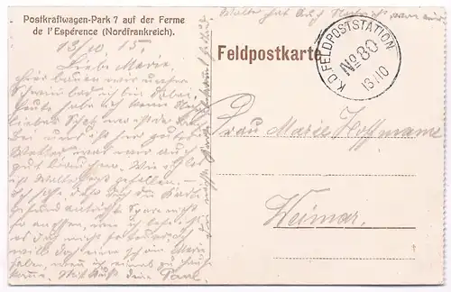 AK Das Mauern des Bades. Postkarte, ca. 1915, gebraucht, gut, Feldpost