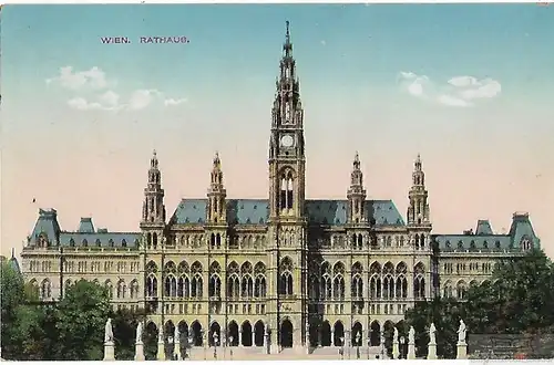 AK Wien. Rathaus. ca. 1926, Postkarte. Ca. 1926, gebraucht, gut