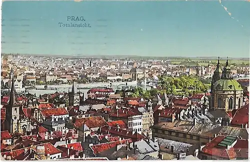 AK Prag. Totalansicht. ca. 1923, Postkarte. Ca. 1923, gebraucht, gut