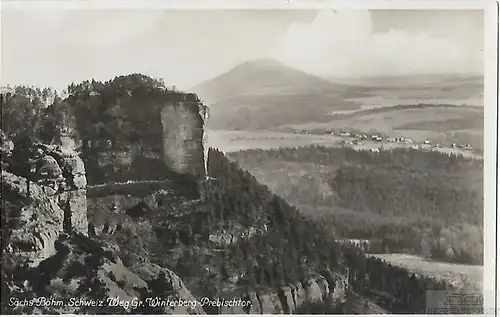 AK Sächs. Böhm. Schweiz Weg Gr. Winterberg-Prebischtor. ca. 1913, Postkarte