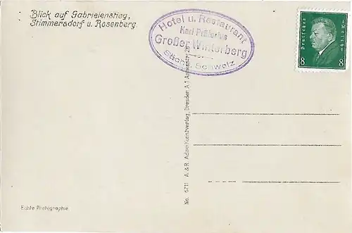 AK Sächs. Böhm. Schweiz Weg Gr. Winterberg-Prebischtor. ca. 1913, Postkarte