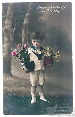 AK Herzlichen Glückwunsch zum Geburtstage!, Postkarte. 1914, gebraucht, gut