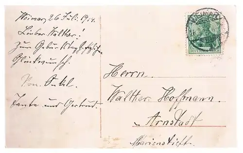 AK Herzlichen Glückwunsch zum Geburtstage!, Postkarte. 1914, gebraucht, gut