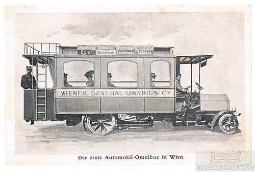 AK Der erste Automobil-Omnibus in Wien, Postkarte. Automobil-Karte