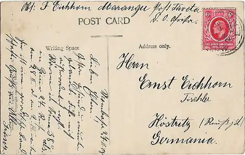 AK Fort Hill. Mombasa. ca. 1908, Postkarte. Ca. 1908, gebraucht, gut