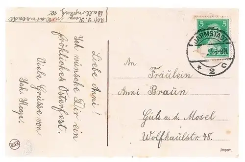 AK Die besten Ostergrüße. ca. 1917, Postkarte. Osterkarte, gebraucht, gut