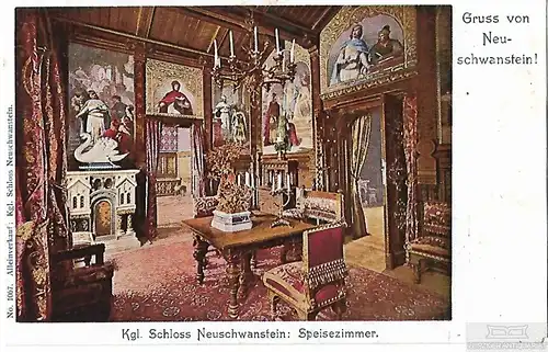 AK Gruss von Neuschwanstein. Kgl. Schloss Neuschwanstein... Postkarte. Se 276505