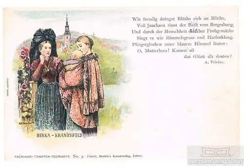 AK Thüringer Trachten. Berka-Kranichfeld, Postkarte. 1923, gebraucht, gut