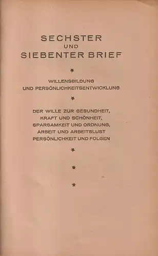 Buch: Lebensmeisterschaft Sechster und Siebenter Brief, Dualim, 1919