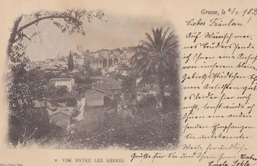 AK Grasse, le.. ca. 1899, Postkarte. Ca. 1899, gebraucht, gut