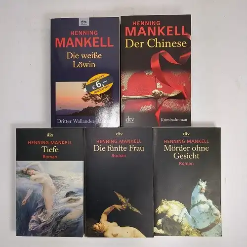 5 Bücher Henning Mankell, Taschenbücher, Krimis, Sammlung, Konvolut, 5 Bände