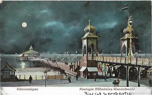 AK Scheveningen. Koningin Wilhelmina Wandelhoofd. ca. 1913, Postkarte. Serien Nr