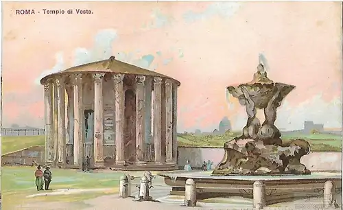AK Roma. Tempio di Vesta. ca. 1913, Postkarte. Ca. 1913, gebraucht, gut