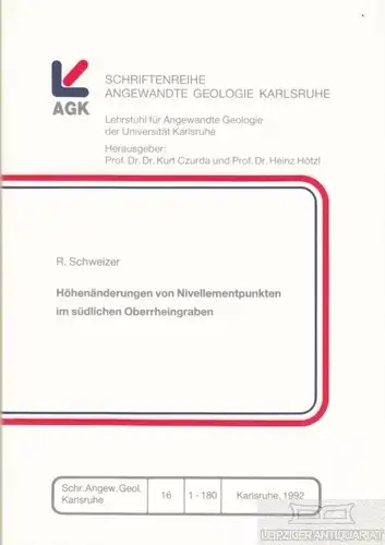Buch: Höhenänderungen von Nivellementpunkten, Schweizer, R. 1992, gebraucht, gut