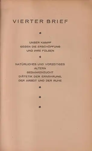 Buch: Lebensmeisterschaft Vierter Brief, Dualim, 1919, Archiv für Lebenskunst