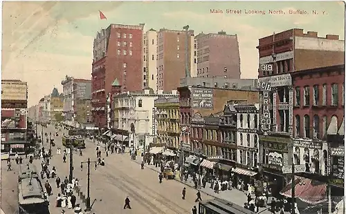 AK Main Street Looking North. Buffalo, N.Y. ca. 1911, Postkarte. Serien Nr