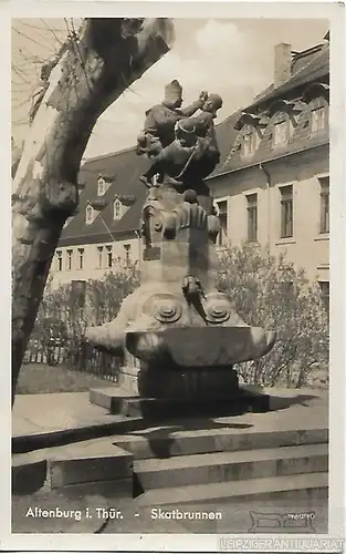 AK Altenburg i. Thür. Skatbrunnen. ca. 1933, Postkarte. Serien Nr, Verlag L.H.N