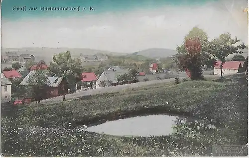 AK Gruß aus Hartmannsdorf b. K. ca. 1920, Postkarte. Serien Nr, ca. 1920