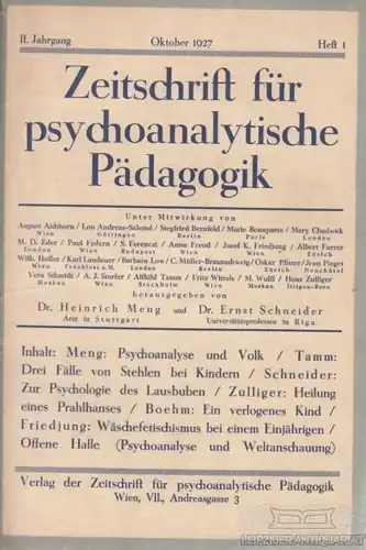 Zeitschrift für psychoanalytische Pädagogik, 2. Jg. Heft 1 1927, Meng. 1927