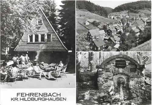 AK Fehrenbach. Kr. Hildburghausen. Waldbaude Vordere Werraquelle. Teilansicht.