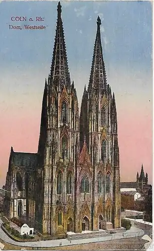 AK Cöln a.Rh. Dom. Westseite. ca. 1928, Postkarte. Ca. 1928, Verlag Heiss & Co