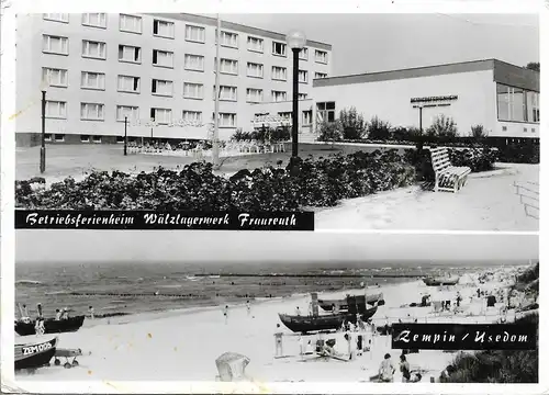 AK Betriebsferienheim Wällagerwerk Fraureuth. Zempin Usedom. ca. 1982, gebraucht