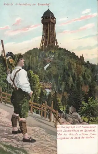 AK Leipzig. Scherbelberg im Rosenthal, Postkarte, gebraucht, gut