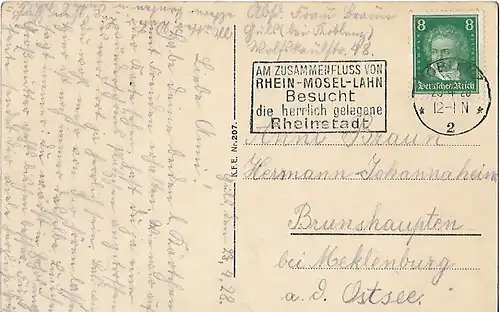 AK Coblenz. Oberpräsidium. ca. 1928, Postkarte. Serien Nr, ca. 1928
